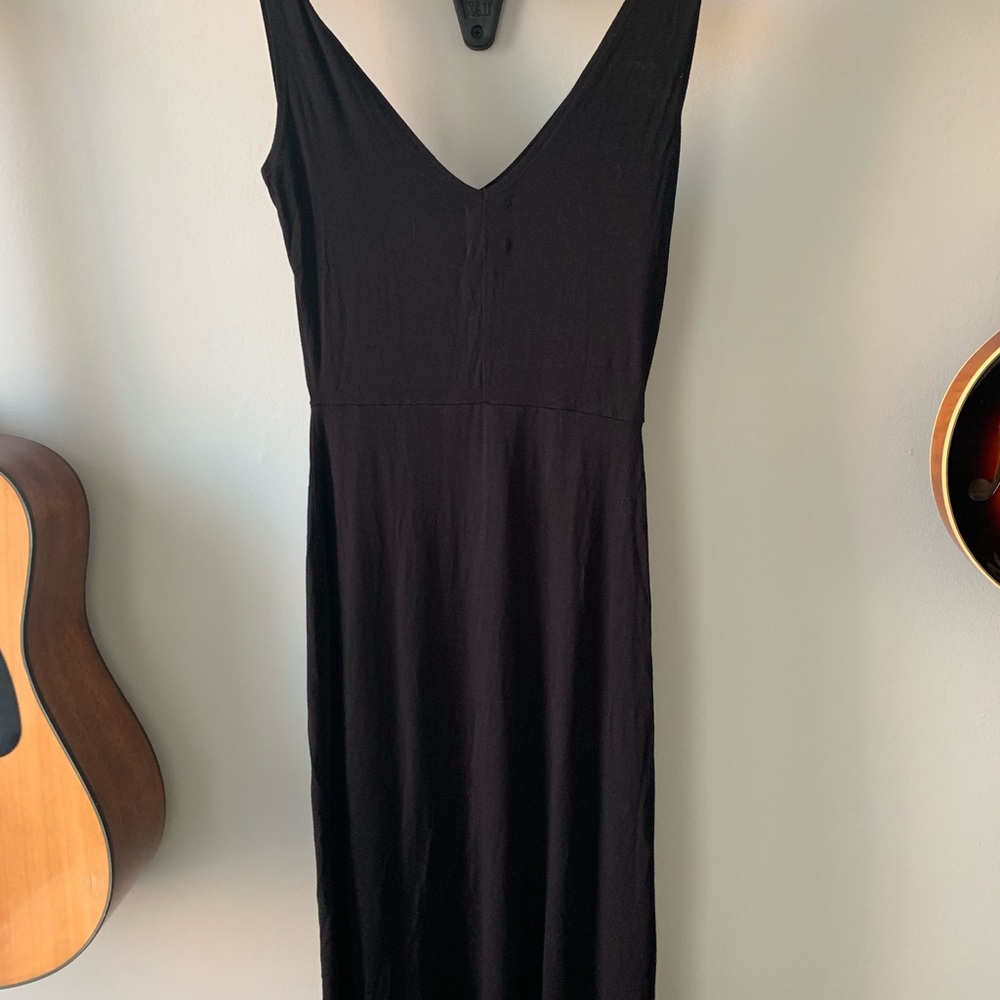 Reformation Black Leg Slit Jersey Maxi Dress M